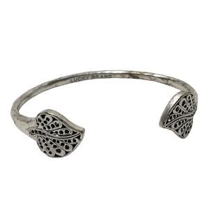 Lucky Brand Silver Leaf Cuff Bracelet